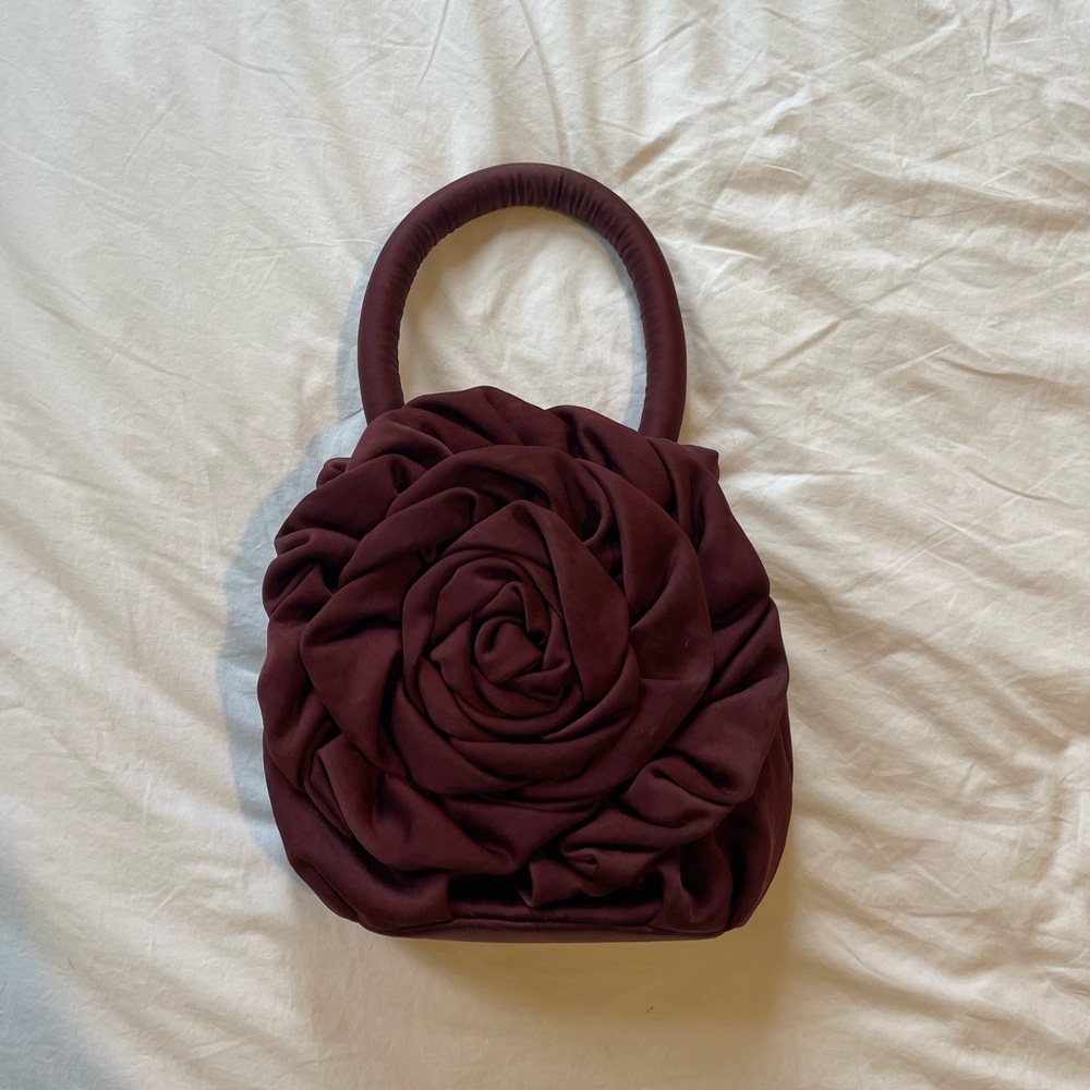 Maroon Staud Rosette Purse